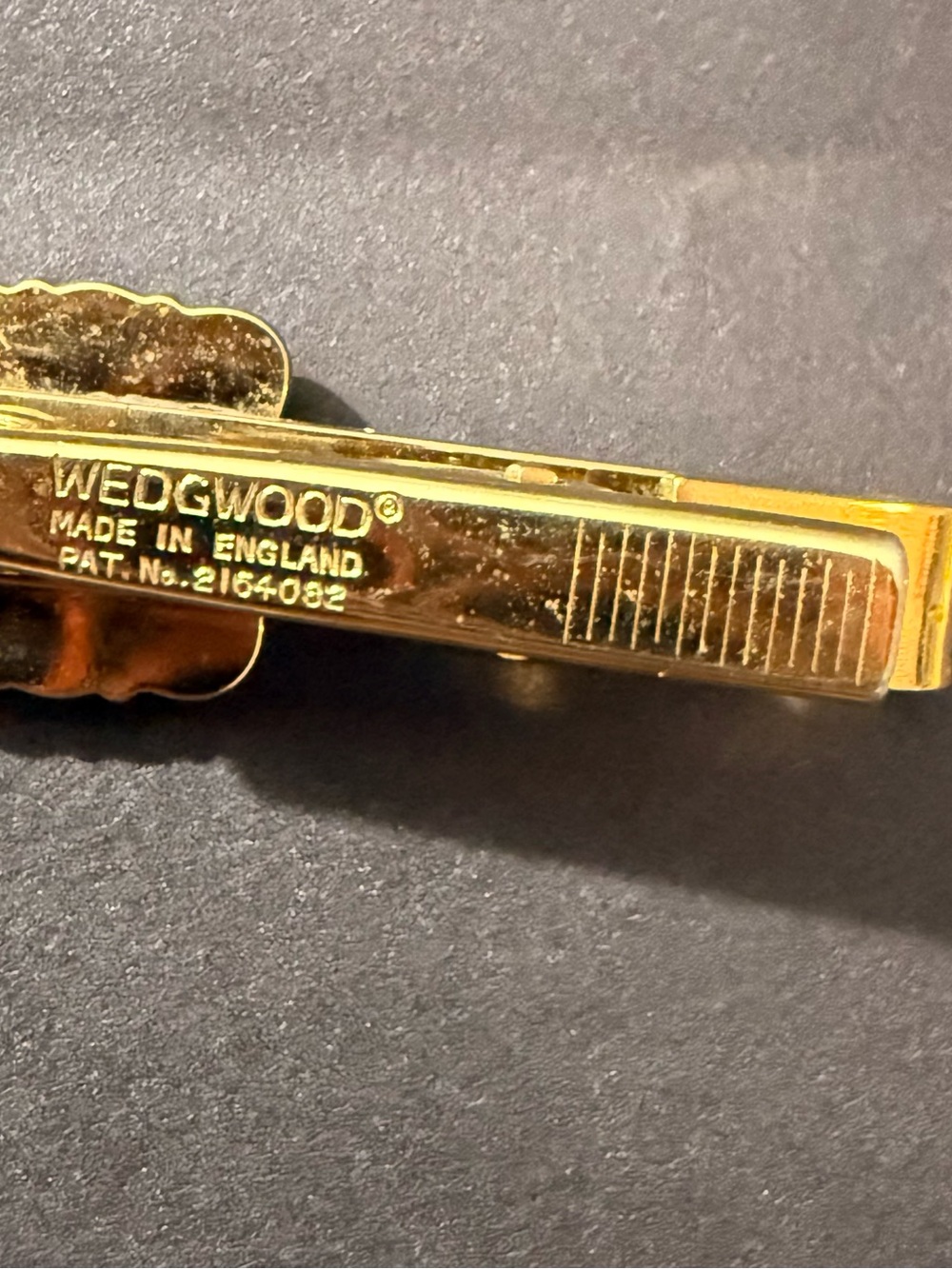 Gold Tone Blue Jasperware Horse Tie Bar- No box - Picture 3 of 8